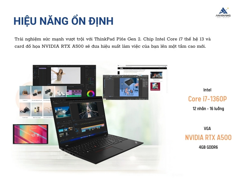 Laptop Lenovo ThinkPad P16s Gen 2 21HK004VVA mang đến khả năng xử lý đa nhiệm mượt mà