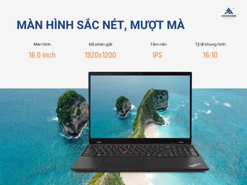 Lenovo ThinkPad P16s Gen 2 21HK004VVA trang bị màn hình 16 inch WUXGA IPS sắc nét