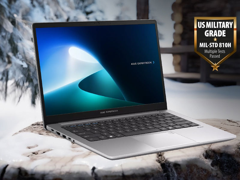 ASUS ExpertBook P1 mang thiết kế thanh lịch mỏng nhẹ, bền bỉ chuẩn quân đội