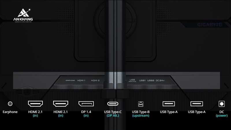 Màn hình Gaming Gigabyte MO27Q28G trang bị kết nối toàn diện