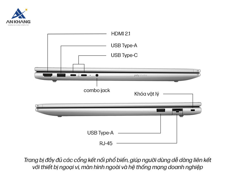 Laptop HP Probook 4 G1i 16 BQ5D7PT sở hữu khả năng kết nối toàn diện với các cổng kết nối phổ biến hiện nay