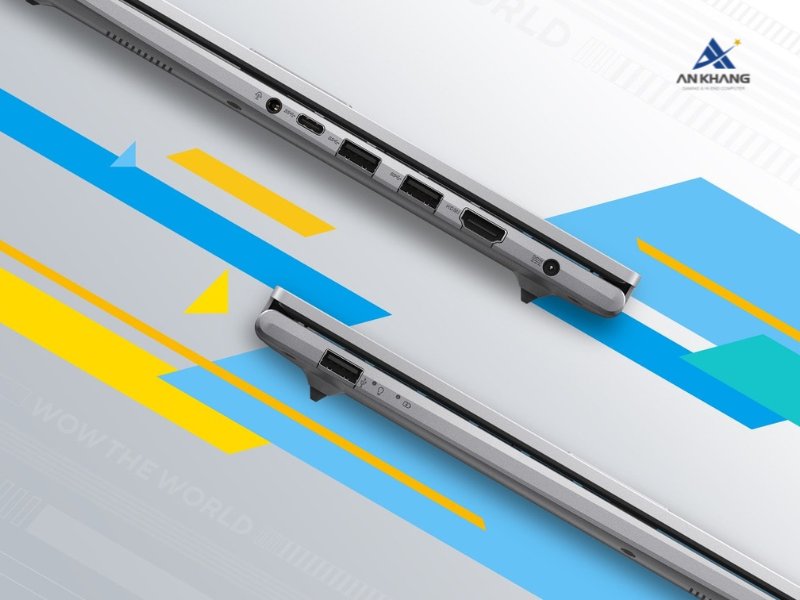 Laptop ASUS Vivobook 15 X1504ZA-NJ1608W trang bị đầy đủ kết nối cho mọi nhu cầu