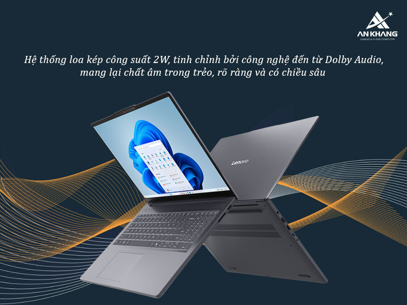 Laptop Lenovo IdeaPad Slim 3 16IRH10 83K20004VN được trang bị hệ thống âm thanh trong trẻo, rõ ràng