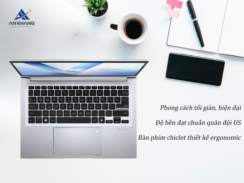 Laptop ASUS Vivobook 14 M1405NAQ-LY010W l&agrave; chiếc laptop văn ph&ograve;ng sở hữu thiết kế mỏng nhẹ, linh hoạt
