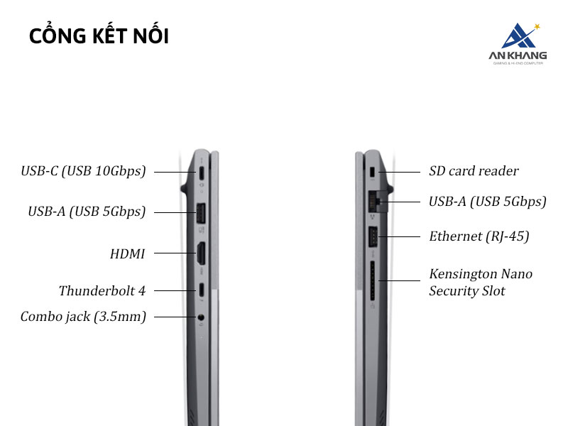 Laptop Lenovo ThinkBook 14 G8 IAL 21SJ00ECVA cùng hệ thống kết nối phong phú và linh hoạt
