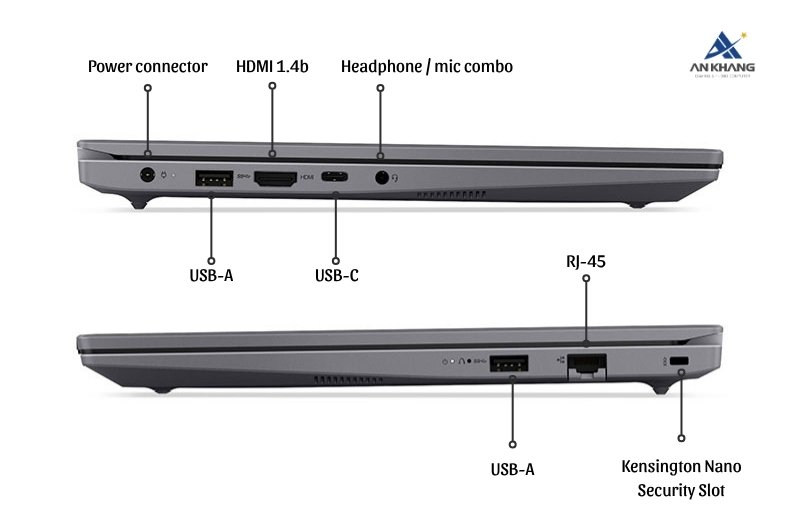 Laptop Lenovo V14 G5 IRL 83HD003DVA kết nối đa dạng, dễ dàng tương thích mọi thiết bị