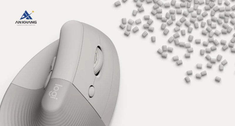 Chuột công thái học Logitech Lift Vertical màu xám sand (910-007665) với cảm biến quang học nhạy bén