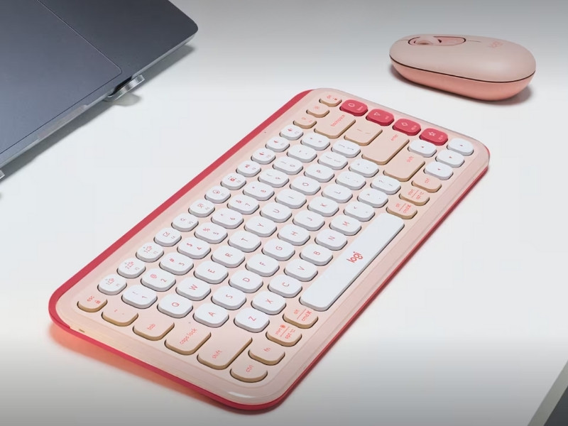 Bàn phím không dây Logitech POP ICON Keys màu hồng (ROSE) - Bàn phím văn phòng hiện đại, giá tốt