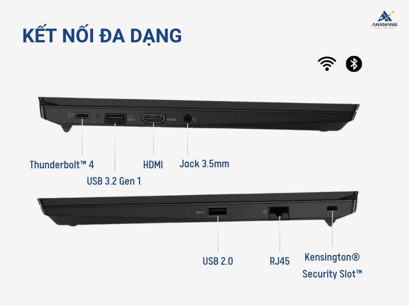 Lenovo ThinkPad T14 Gen 5 trang bị đầy đủ cổng kết nối