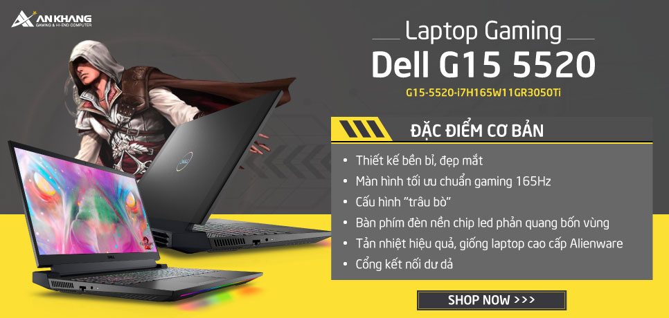 Laptop Gaming Dell G15 5520 P105F007 G15-5520-i7H165W11GR3050Ti