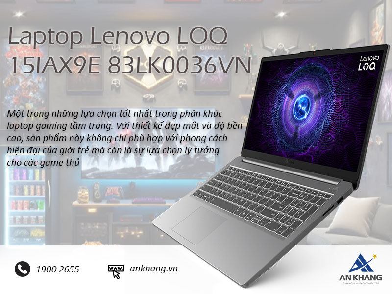 Laptop Lenovo LOQ 15IAX9E 83LK0036VN - Trải nghiệm Gaming đẳng cấp phân khúc tầm trung