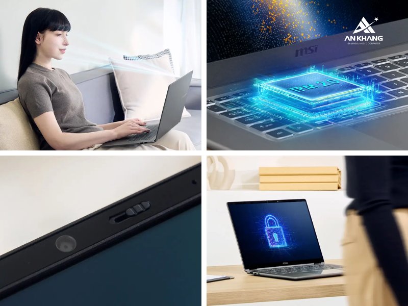Laptop MSI Prestige 14 AI+ D3MG-022VN trang bị bảo mật đa lớp vững chắc