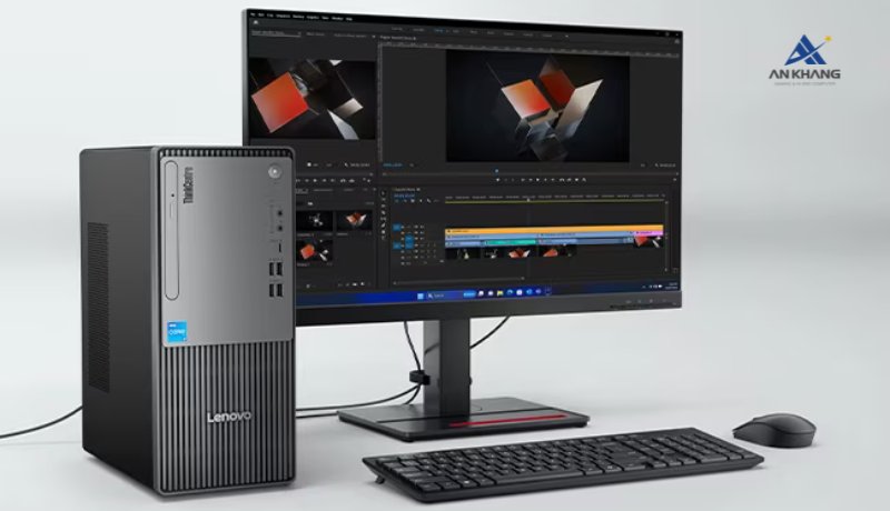 Máy tính để bàn Lenovo ThinkCentre neo 50t Gen 5 12UB0003VA sở hữu thiết kế Tower rộng rãi, dễ dàng nâng cấp