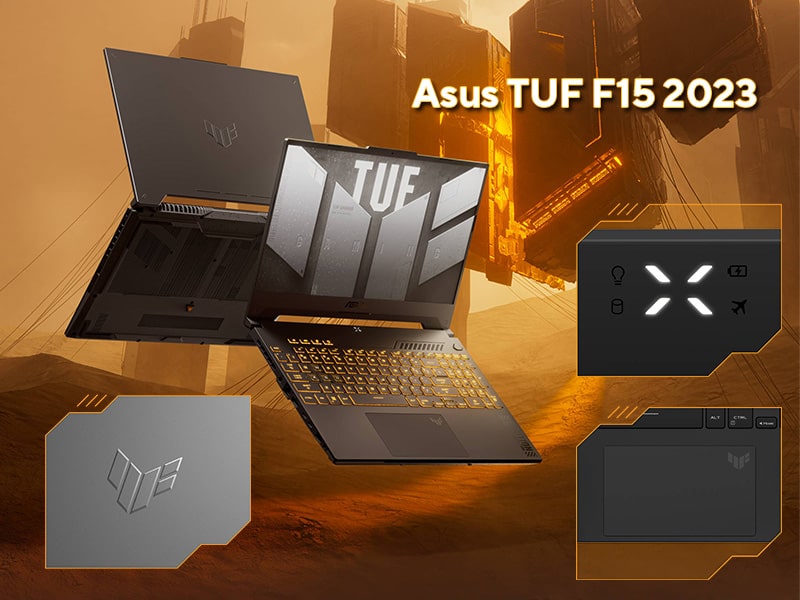 Laptop Asus TUF Gaming F15 FX507VU-LP198W mang phong cách thiết kế mạnh mẽ