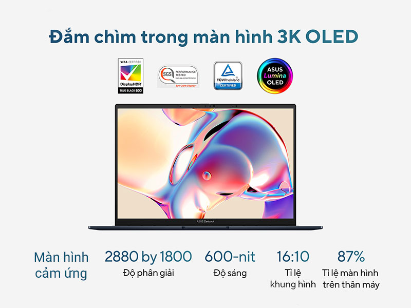 ASUS Zenbook 14 UX3405CA sở hữu màn hình OLED cảm ứng sống động