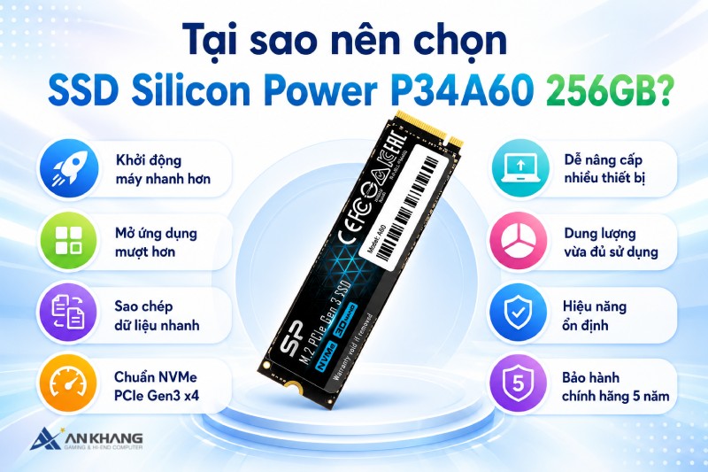 Những lý do nên chọn SSD Silicon Power P34A60 256GB cho máy tính của bạn