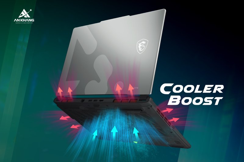 MSI Cyborg 15 Max C13WE-422VN trang bị hệ thống tản nhiệt Cooler Boost cải tiến