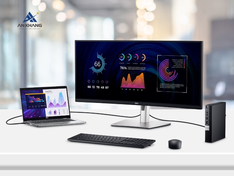 Màn hình cong Dell 34 P3424WE kết nối đa thiết bị