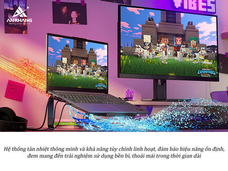 Hệ thống tản nhiệt ti&ecirc;n tiến gi&uacute;p duy tr&igrave; hiệu năng ổn định của laptop Lenovo LOQ 15ARP10E 83S0006QVN