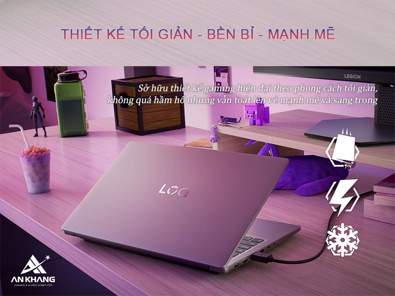 Lenovo LOQ 15ARP10E mang thiết kế tối giản, gọn nhẹ, bền bỉ v&agrave; ph&ugrave; hợp với nhiều kh&ocirc;ng gian sử dụng