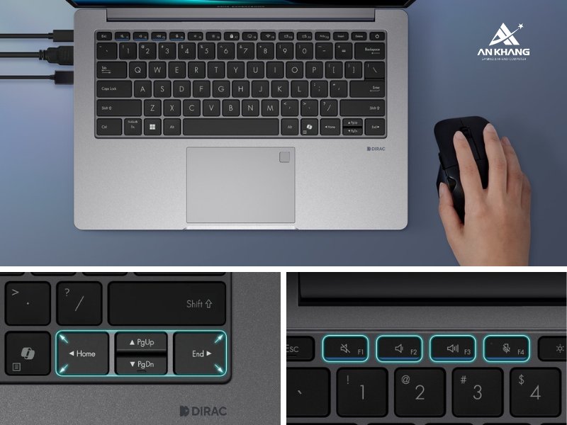 Laptop ASUS ExpertBook P1 P1403CVA-i308-50W với c&aacute;c ph&iacute;m tắt chuy&ecirc;n dụng được bố tr&iacute; trực quan