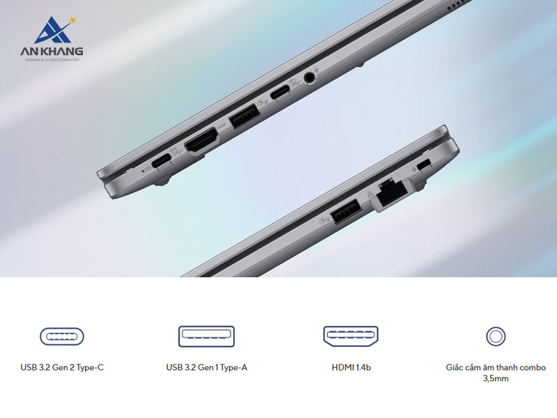 Các cổng kết nối trang bị đầy đủ trên ASUS ExpertBook P1