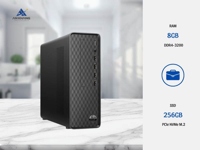 Máy tính để bàn HP Slim S01-pF3016d 8C5T0PA với bộ nhớ và lưu trữ ấn tượng