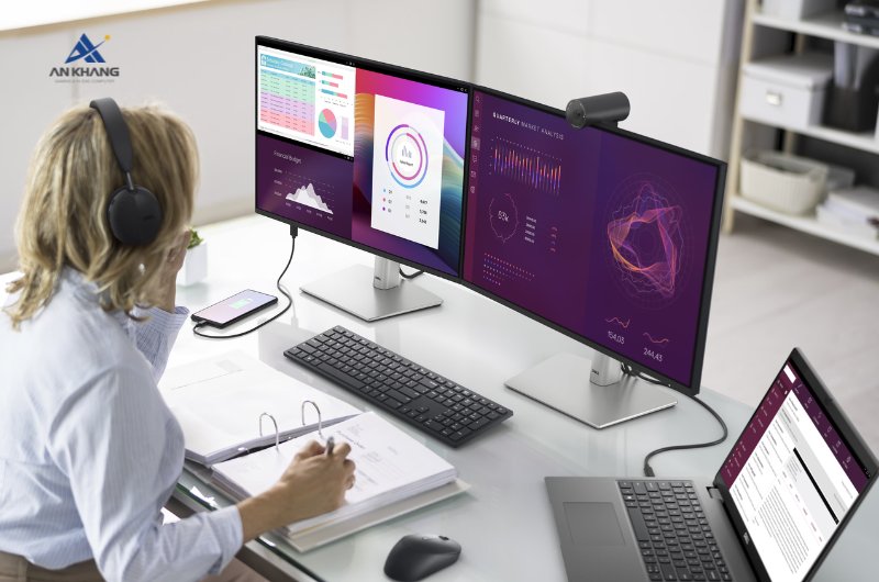 Màn hình LCD Dell P2725HE trang bị hệ thống kết nối khủng lên đến 9 cổng