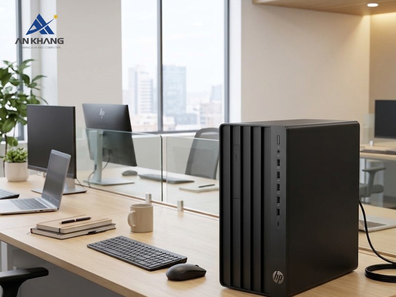 Thiết kế dạng tháp đứng của máy tính để bàn HP Pro Tower 280 G9 C46BJAT
