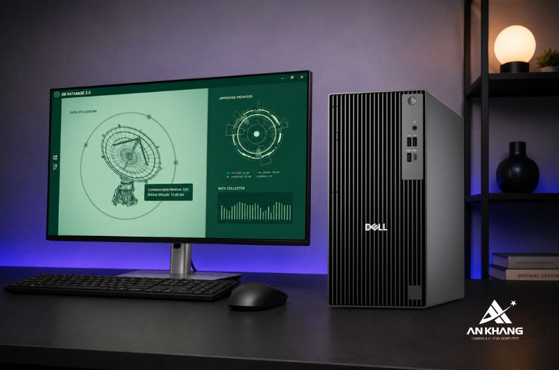 Máy tính để bàn Dell Pro Tower QCT1250 (QCT1250-235U-08512W) trang bị các khe cắm mở rộng, thuận tiện nâng cấp