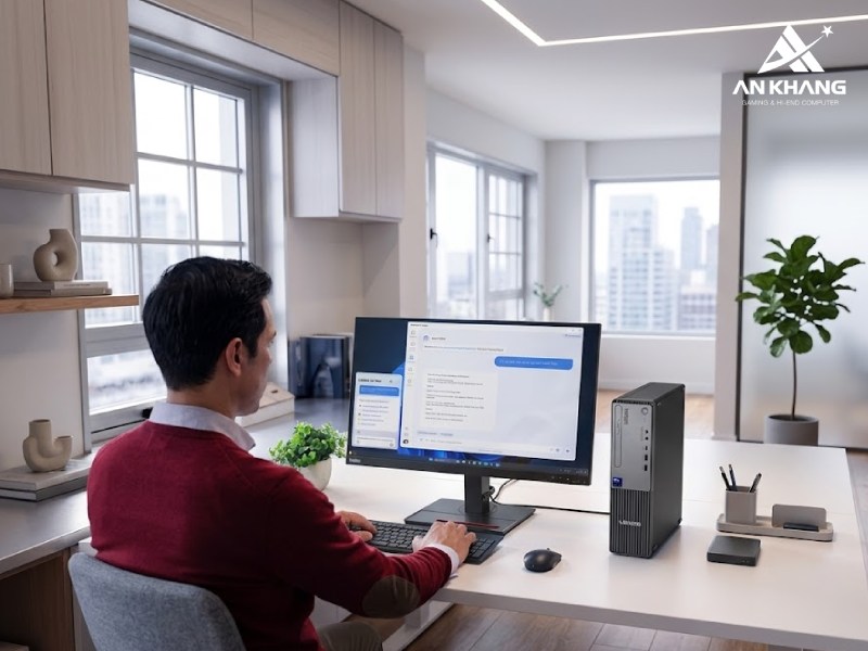 Máy tính để bàn Lenovo ThinkCentre neo 50s Gen 6 13DM003NVA mang đến khả năng xử lý AI với nền tảng Intel Core Ultra
