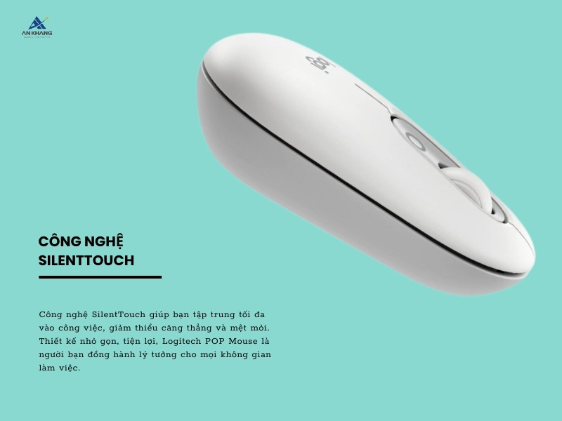 Chuột Emoji Logitech POP Mouse với công nghệ SilientTouch giảm tiếng ồn