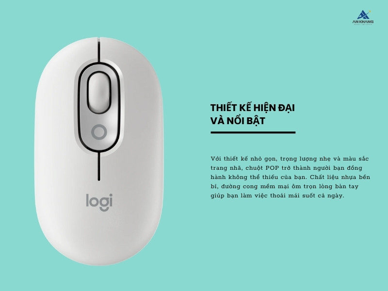 Logitech POP Mouse with Emoji màu trắng (OFF-WHITE) với thiết kế hiện đại