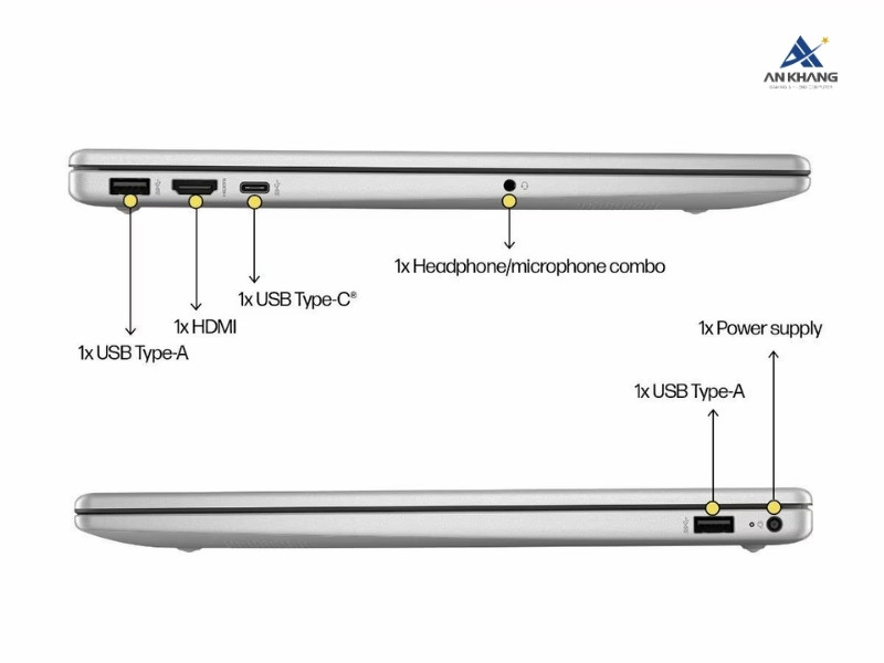 Laptop HP 15-fd0304TU A2NL5PA kết nối đầy đủ và linh hoạt