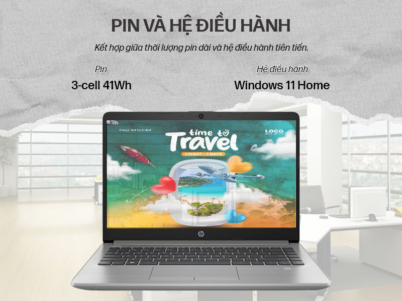 Laptop HP 240 G9 9E5W1PT - Pin và Hệ điều hành