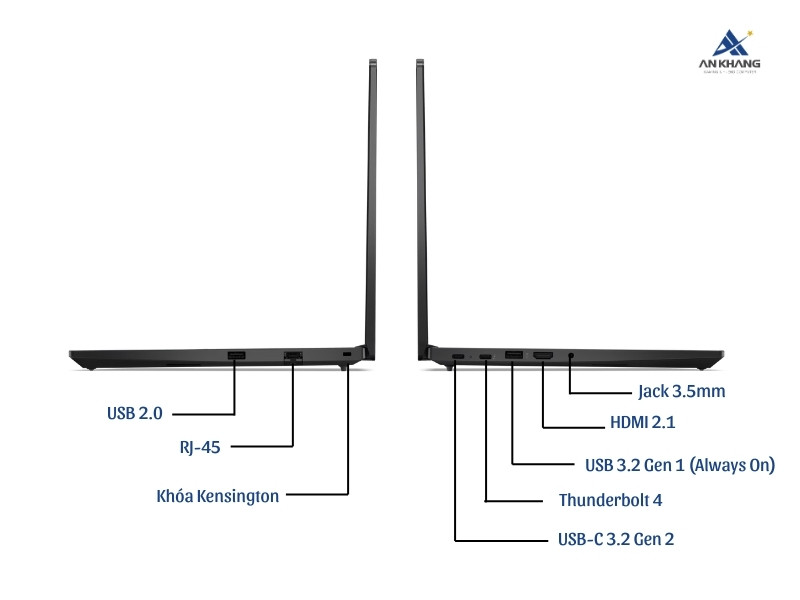 Lenovo ThinkPad E14 Gen 5 21JK00PCVA với đầy đủ cổng kết nối