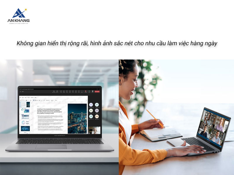 Màn hình 15.6 inch hiển thị sắc nét, không gian rộng rãi của ASUS ExpertBook P1 P1503CVA-C5H16-63WS