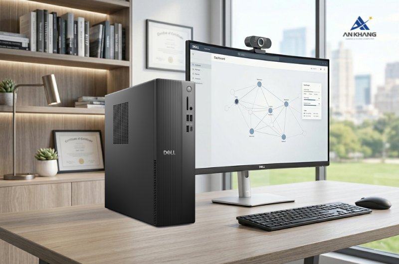 Máy tính để bàn Dell Pro Slim Essential QVS1260 QVS1260-14400-16512W là chiếc desktop gọn nhẹ, hiệu năng mượt mà, vận hành hiệu quả