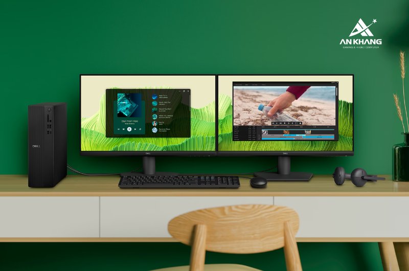 Máy tính để bàn Dell Slim ECS1250 71066639 với khả năng hiển thị đa màn hình ấn tượng