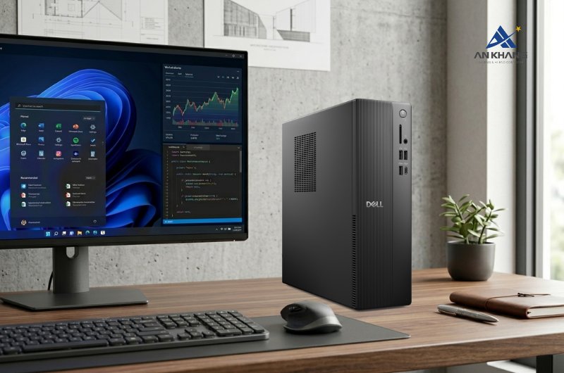 Máy tính để bàn Dell Slim ECS1250 71066639 trang bị CPU Intel Core Ultra 5 225 tích hợp AI hiện đại