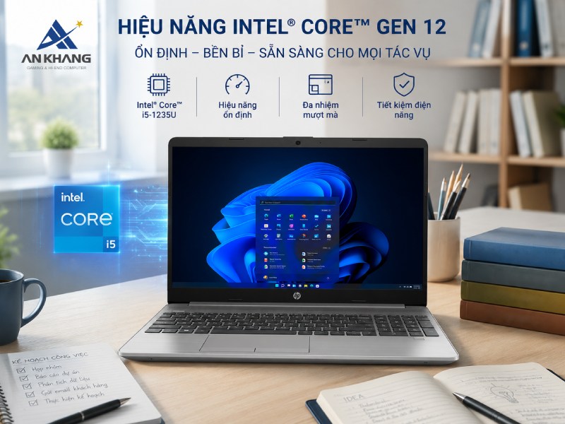 Laptop HP 250 G9 9Q927AT sở hữu hiệu năng ổn định cho nhu cầu học tập và văn phòng