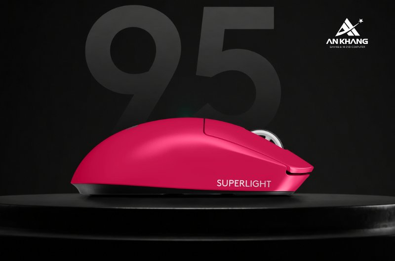 Chuột gaming không dây Logitech PRO X Superlight 2 Lightspeed Wireless Hồng (910-006799) nổi bật với thời lượng pin lên đến 95 giờ