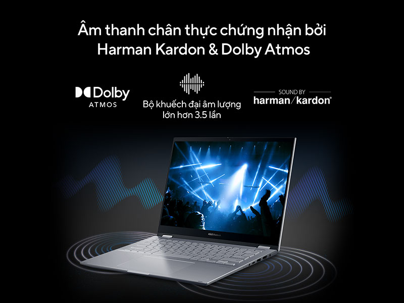ASUS Vivobook S 14 Flip TP3402VA-LZ632W - Âm thanh chân thực miễn chê