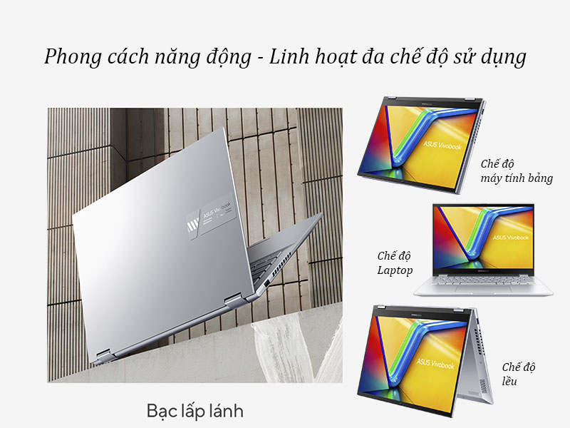 Thiết kế gọn nhẹ, linh hoạt của ASUS Vivobook S 14 Flip