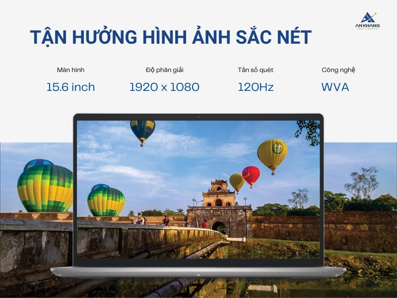 Tận hưởng hình ảnh sắc nét với màn hình 15.6 inch FHD 120Hz