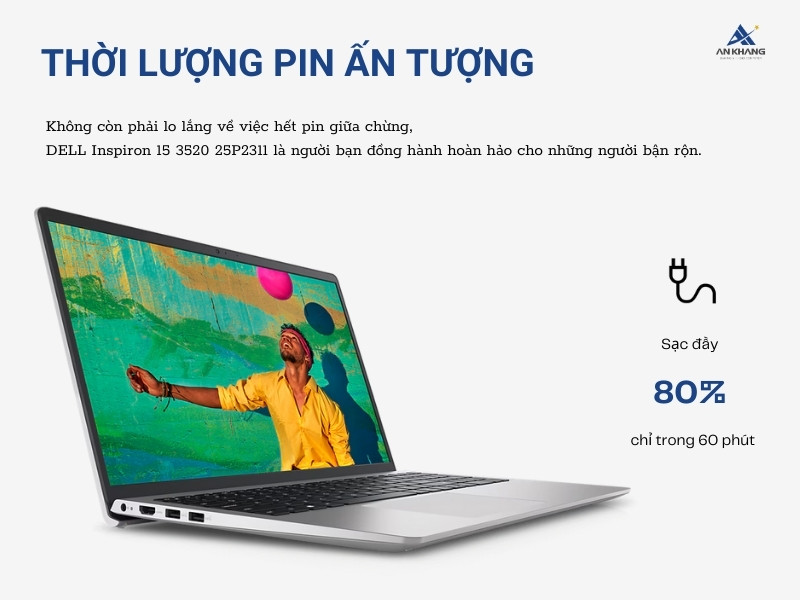 DELL Inspiron 15 3520 với thời lượng pin ấn tượng