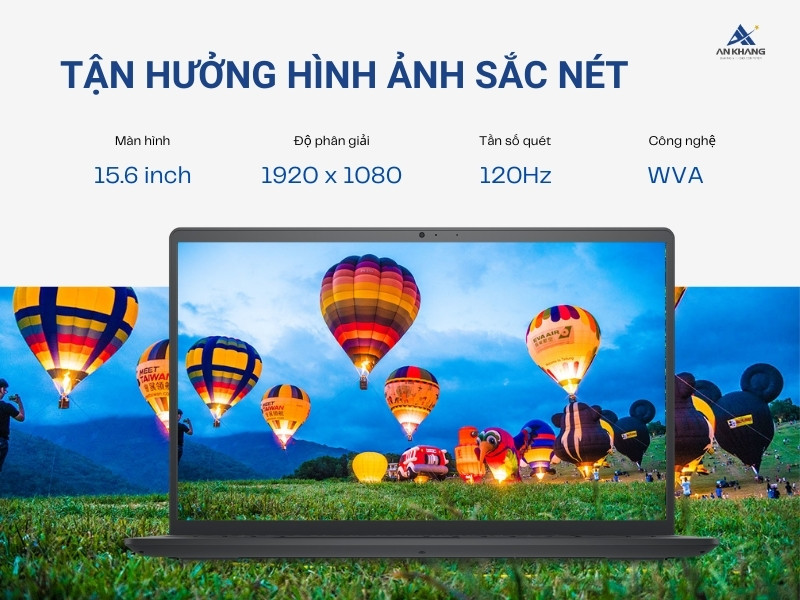 Tận hưởng hình ảnh sắc nét với màn hình 15.6 inch FHD