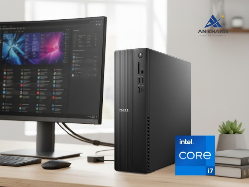 Máy tính để bàn Dell Slim ECS1250 71066642 hiệu năng mạnh mẽ với CPU Intel Core i7-14700 