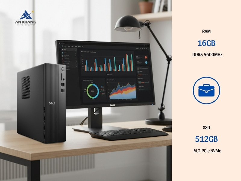 Máy tính để bàn Dell Slim ECS1250 71066642 với bộ nhớ và nâng cấp linh hoạt