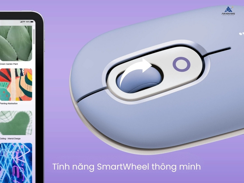 Logitech POP with Emoji Bluetooth màu tím (LILAC) với chế độ cuộn thông minh